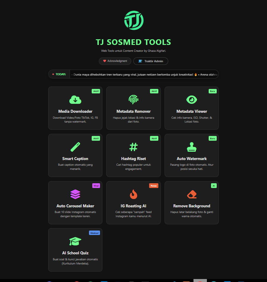 TJ Sosmed Tools: Sekali Klik, Kelar Urusan Konten Kau!